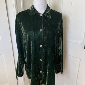 Citron Santa Monica dark green velvet shirt size M